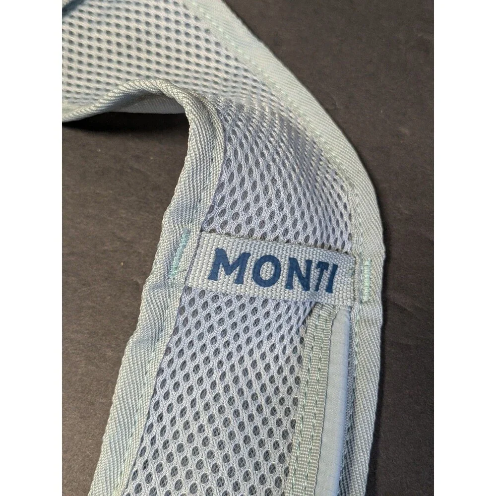 Monti Coolers Puffer Backpack Insulated Cooler Bag Light Blue Grey Quilted
